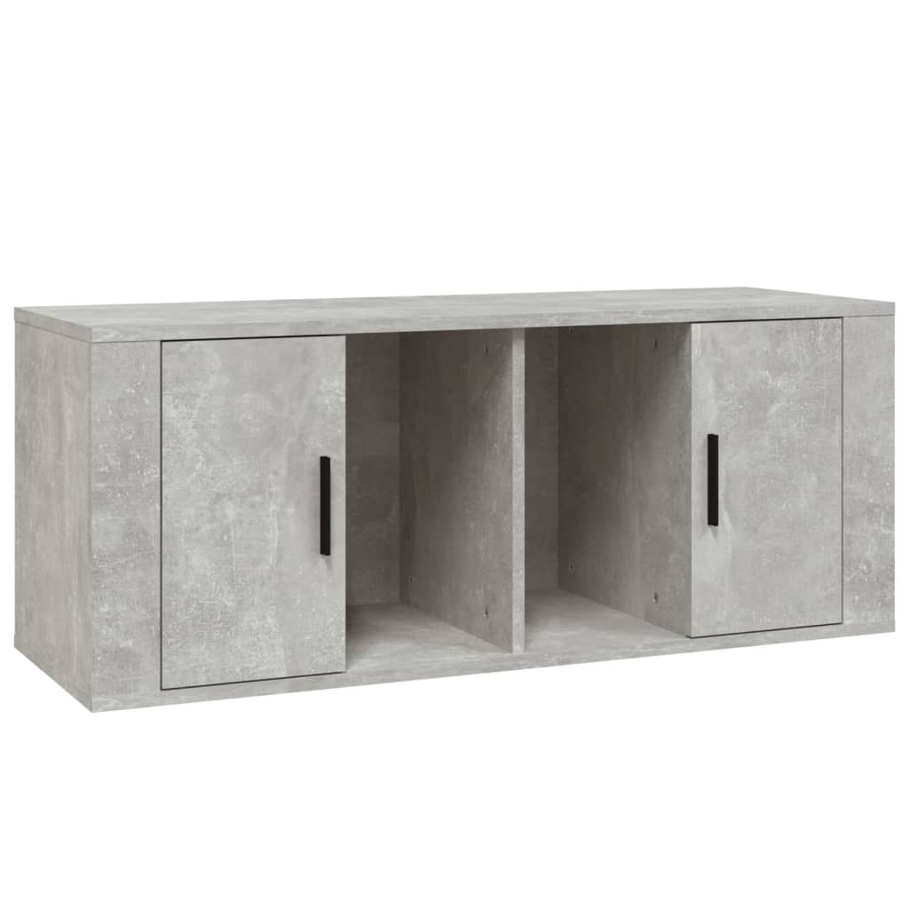 betonszürke szerelt fa TV-szekrény 100x35x40 cm