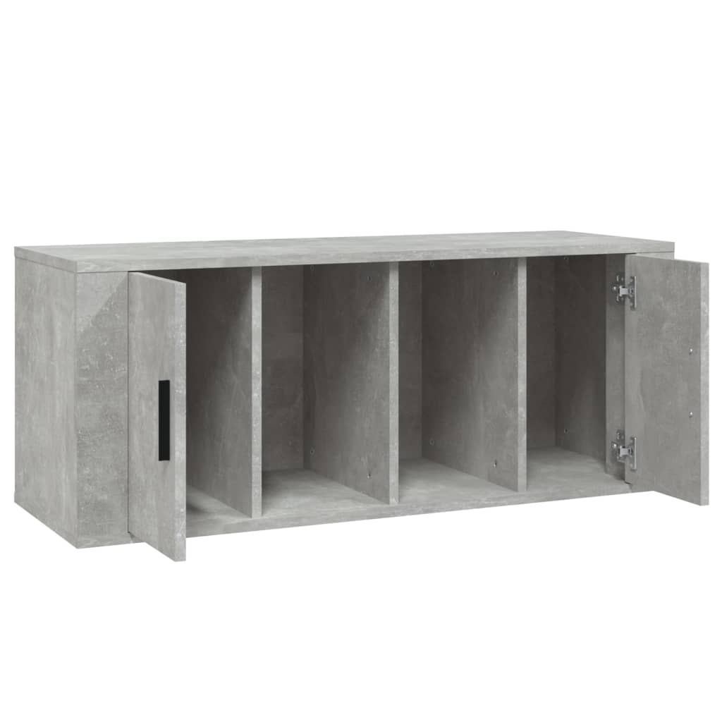 betonszürke szerelt fa TV-szekrény 100x35x40 cm
