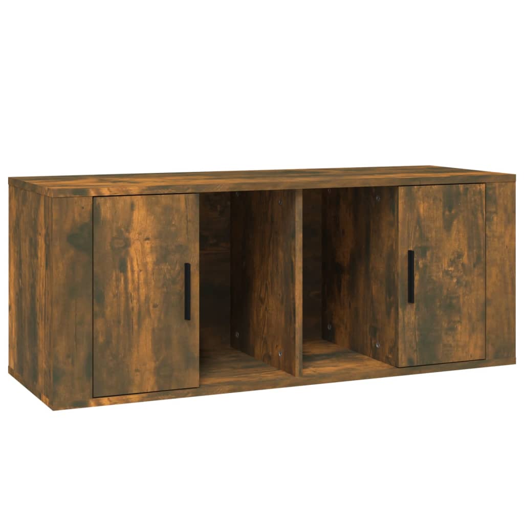 füstös tölgy színű szerelt fa TV-szekrény 100 x 35 x 40 cm