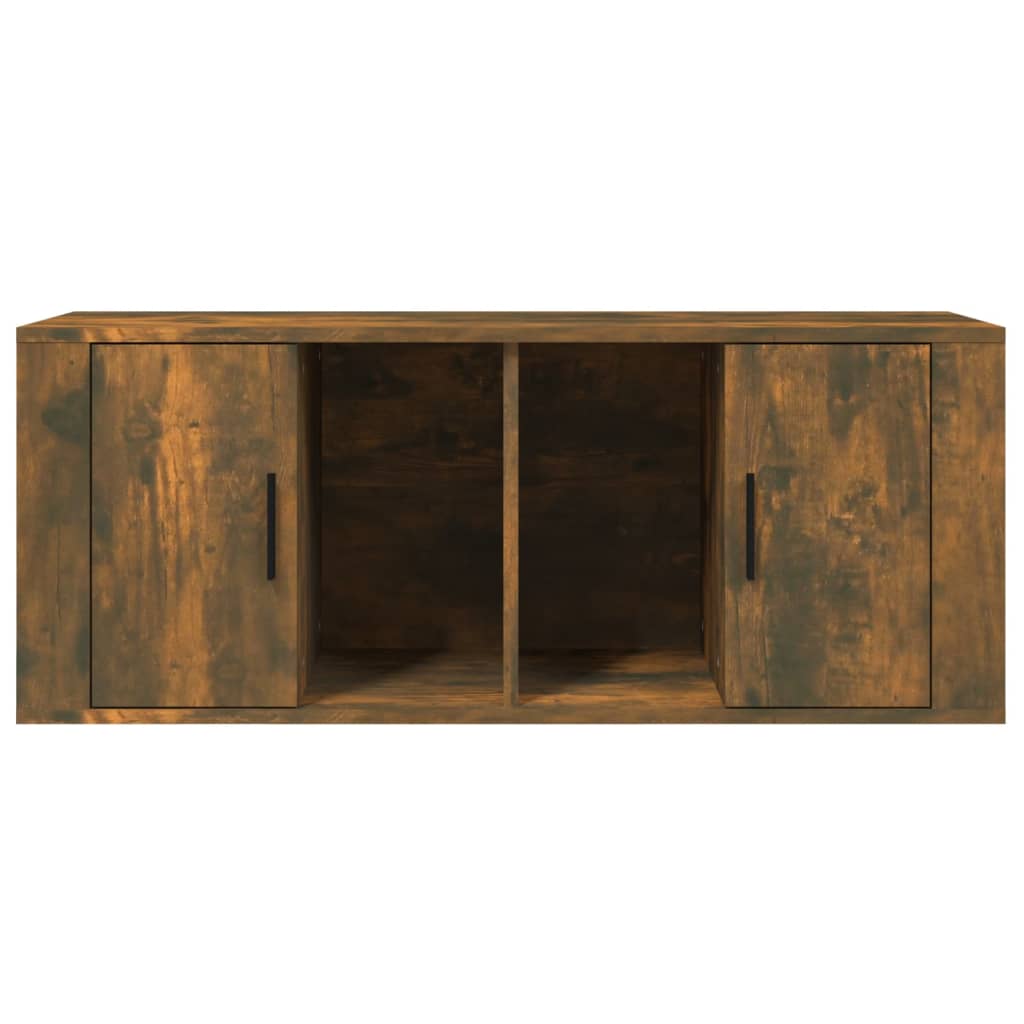 füstös tölgy színű szerelt fa TV-szekrény 100 x 35 x 40 cm