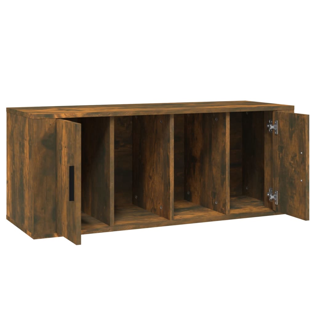 füstös tölgy színű szerelt fa TV-szekrény 100 x 35 x 40 cm