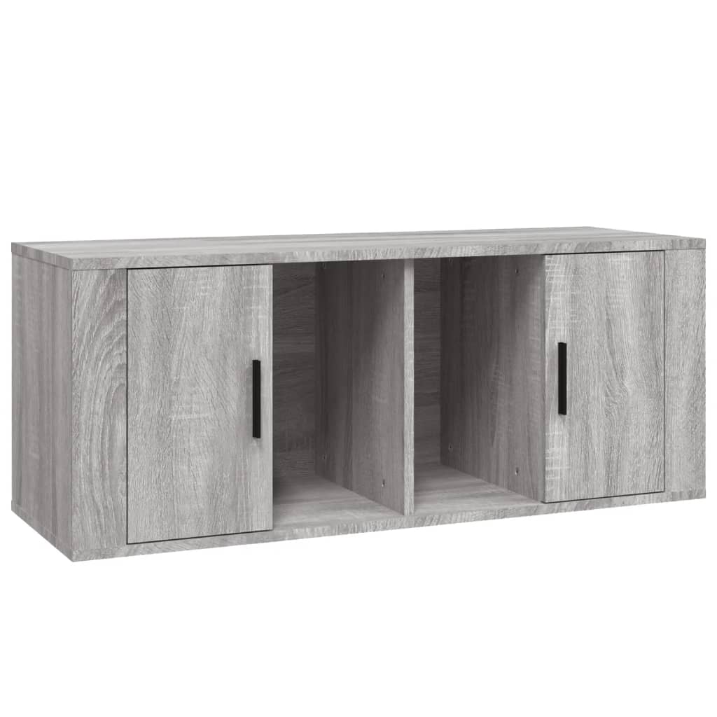 szürke sonoma színű szerelt fa TV-szekrény 100 x 35 x 40 cm