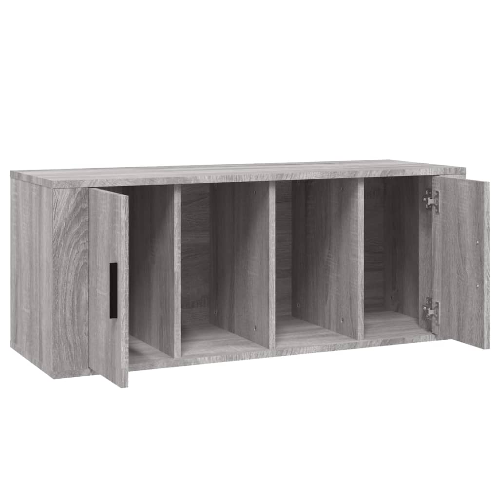 szürke sonoma színű szerelt fa TV-szekrény 100 x 35 x 40 cm