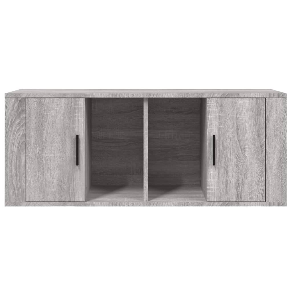szürke sonoma színű szerelt fa TV-szekrény 100 x 35 x 40 cm
