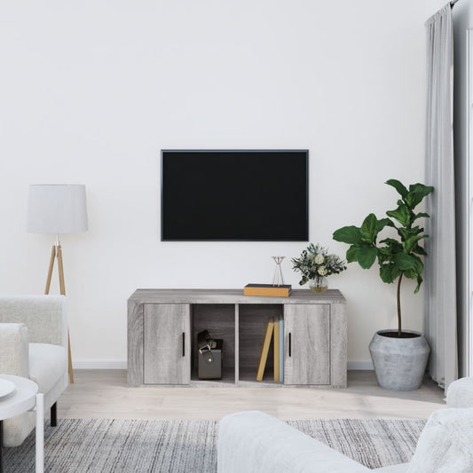 szürke sonoma színű szerelt fa TV-szekrény 100 x 35 x 40 cm