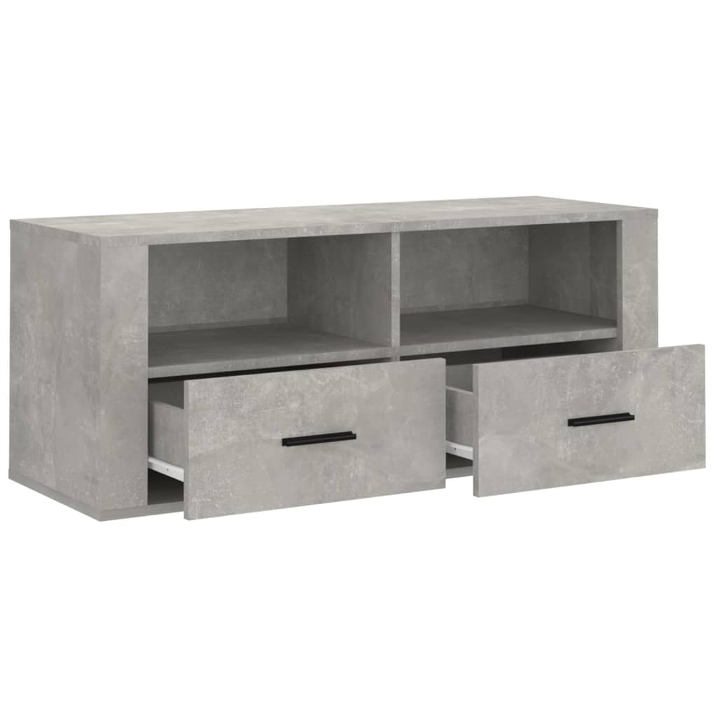 betonszürke szerelt fa TV-szekrény 100x35x40 cm