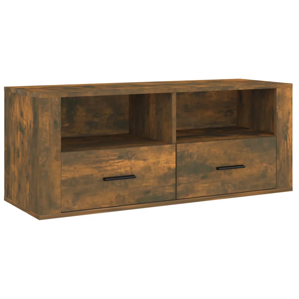 füstös tölgy színű szerelt fa TV-szekrény 100 x 35 x 40 cm