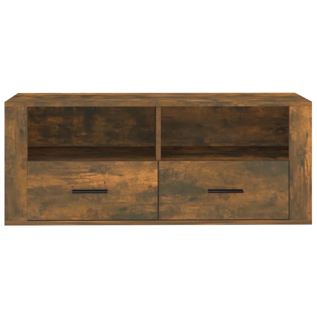 füstös tölgy színű szerelt fa TV-szekrény 100 x 35 x 40 cm