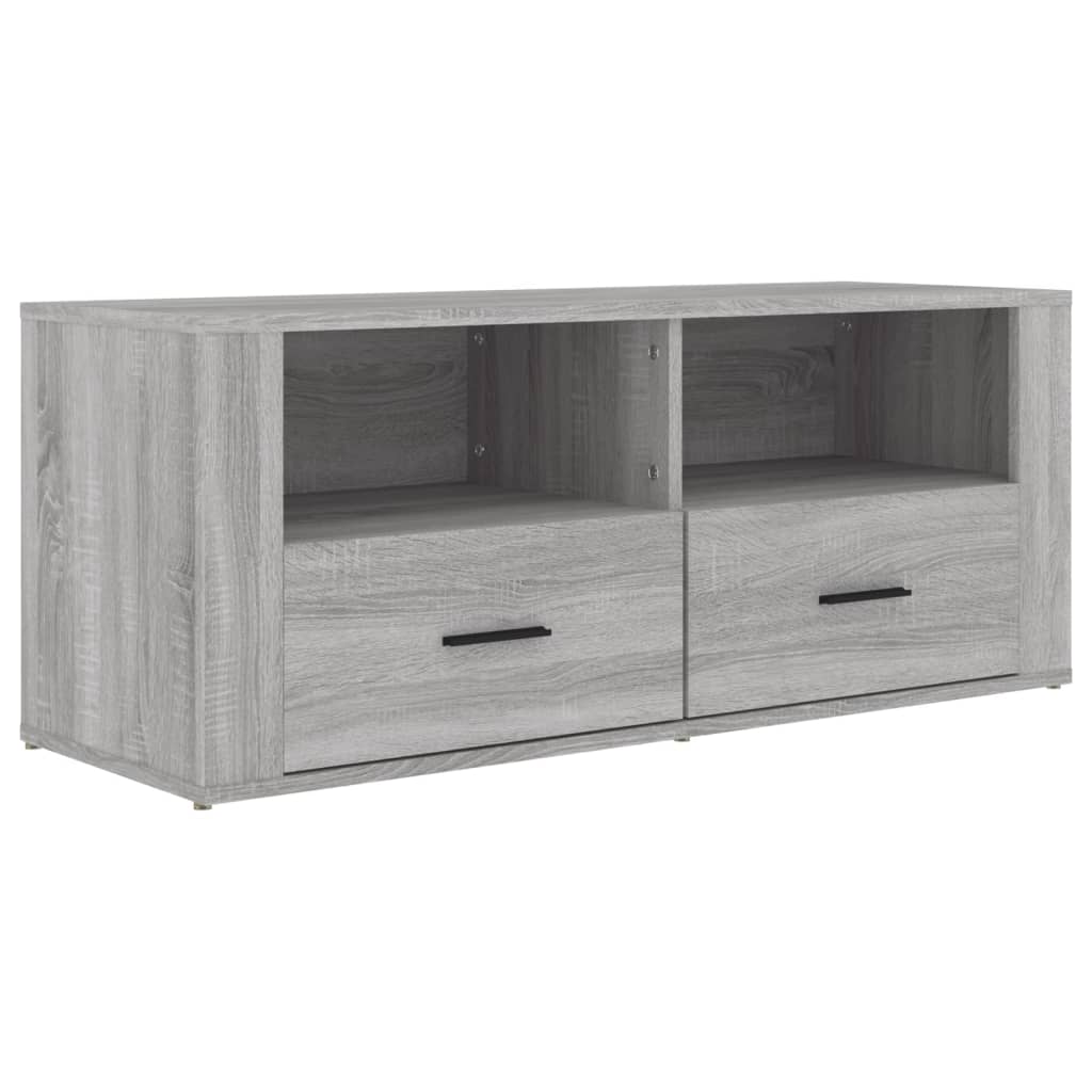 szürke sonoma színű szerelt fa TV-szekrény 100 x 35 x 40 cm