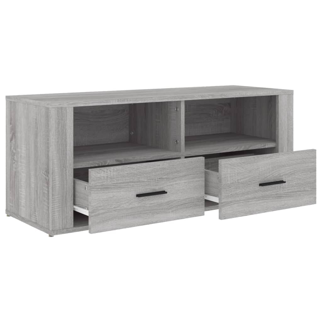 szürke sonoma színű szerelt fa TV-szekrény 100 x 35 x 40 cm