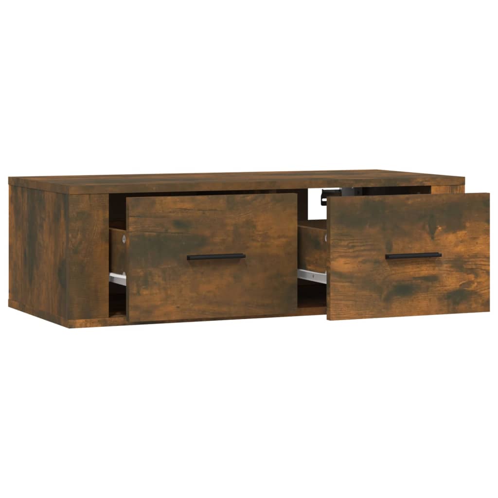füstös tölgy színű szerelt fa függő TV-szekrény 80 x 36 x 25 cm