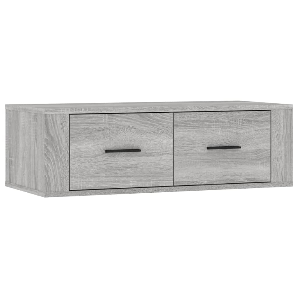 szürke sonoma színű szerelt fa függő TV-szekrény 80x36x25 cm
