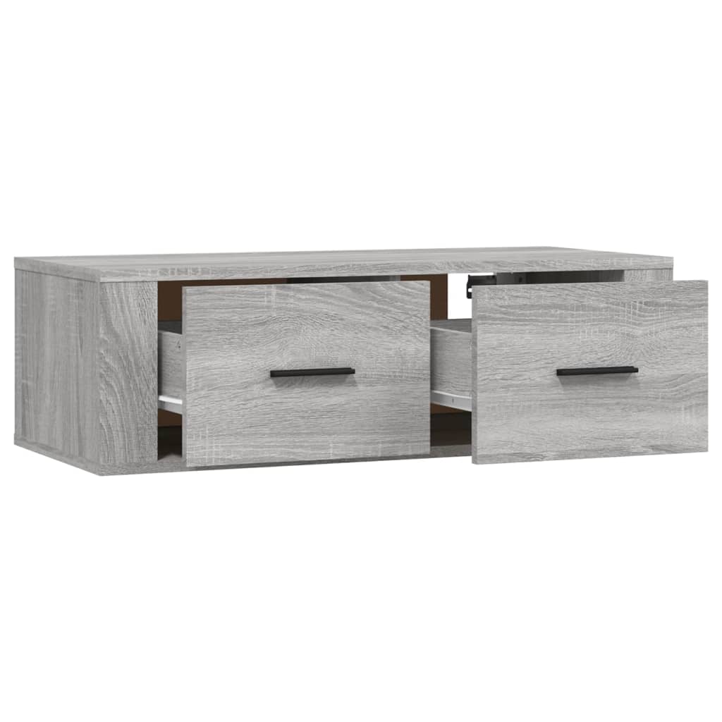 szürke sonoma színű szerelt fa függő TV-szekrény 80x36x25 cm