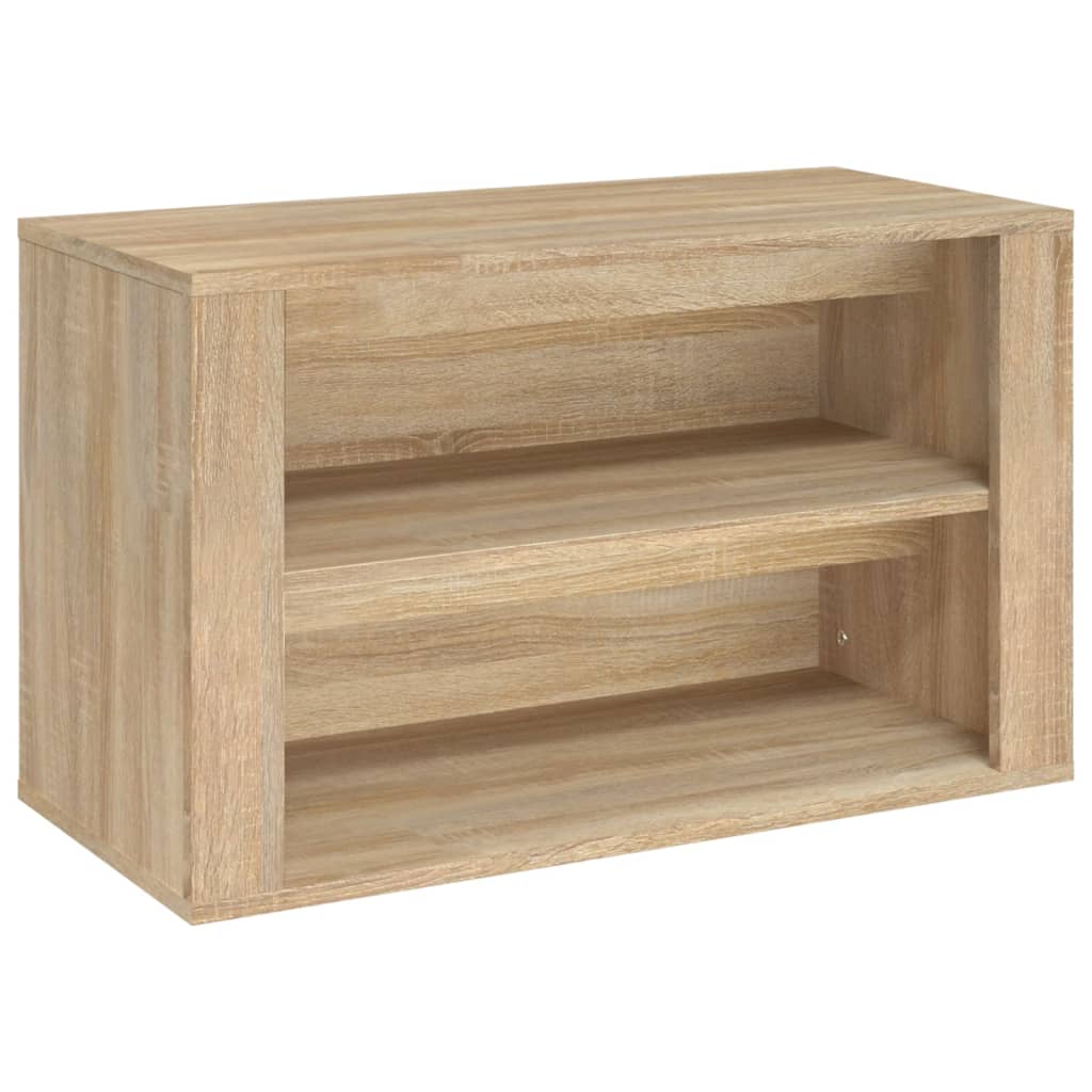 sonoma tölgy színű szerelt fa cipőtartó 75x35x45 cm