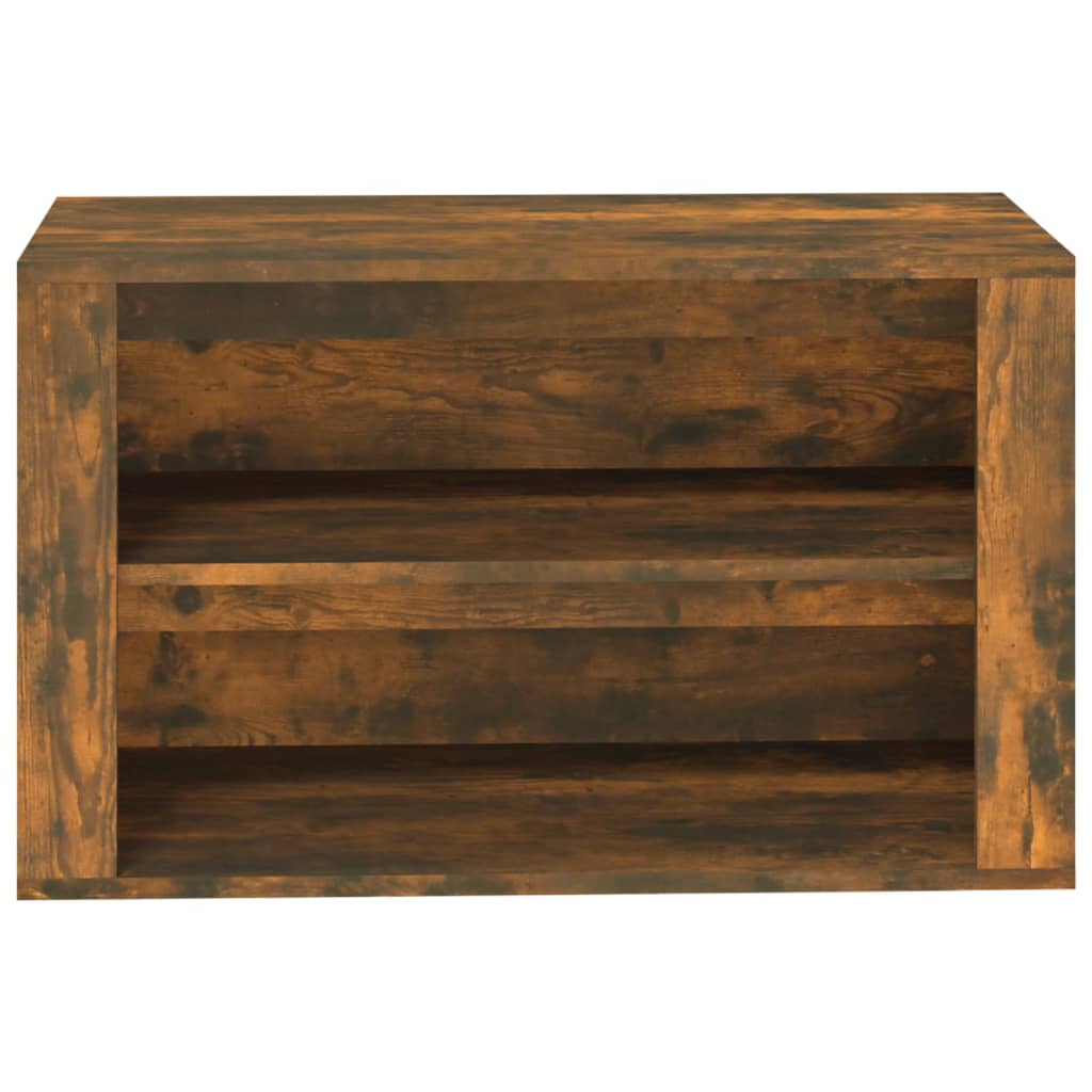 füstös tölgy színű szerelt fa cipőtartó 75x35x45 cm