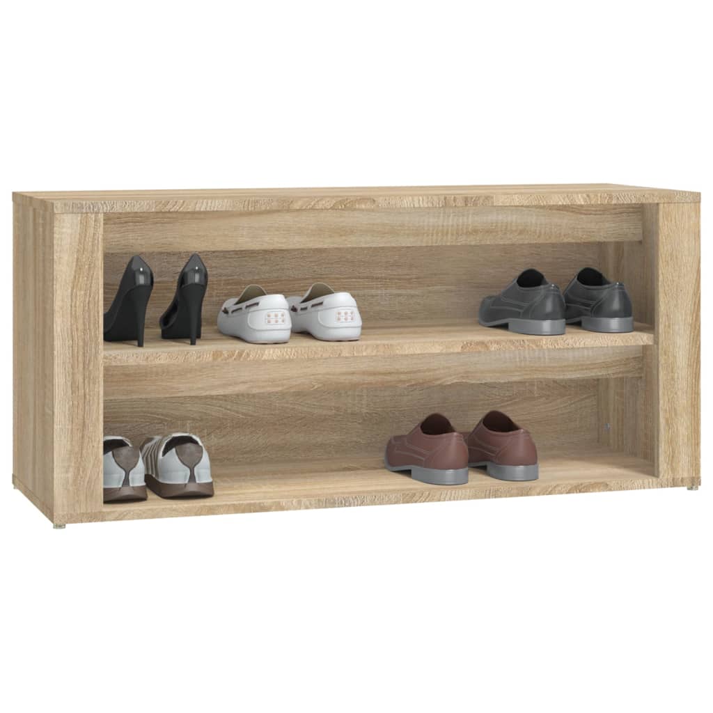 sonoma tölgy színű szerelt fa cipőtartó 100x35x45 cm