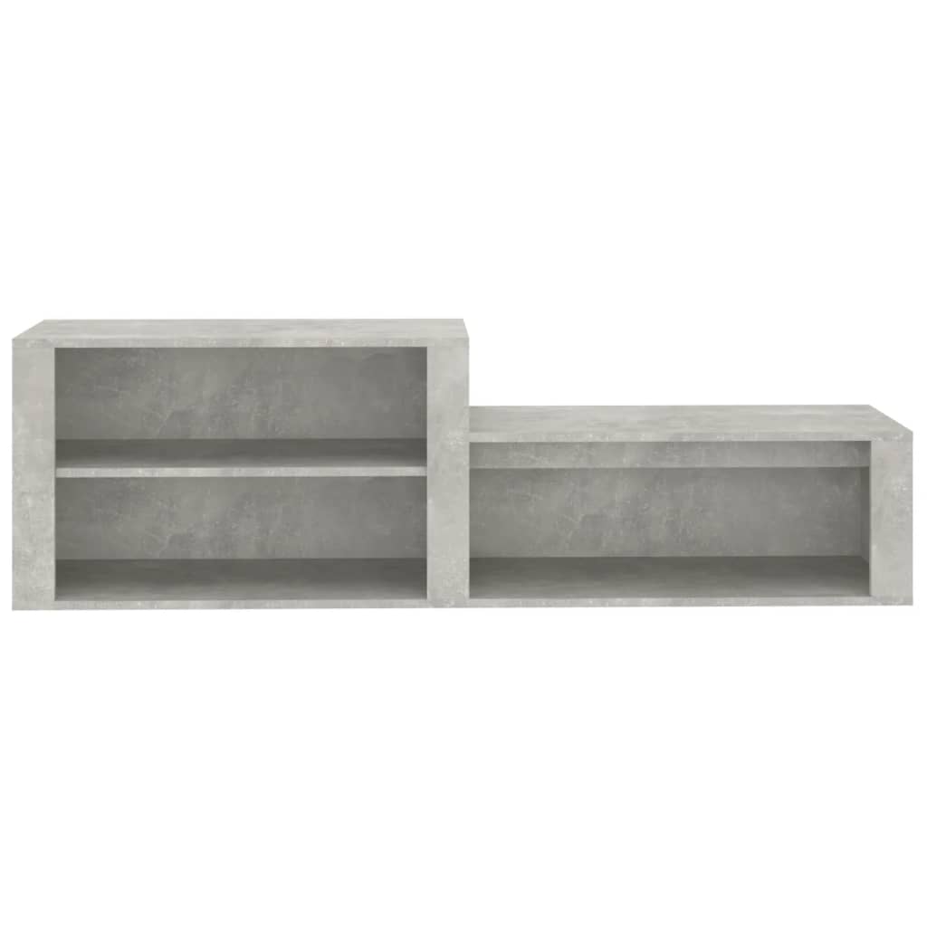 betonszürke szerelt fa cipőszekrény 150x35x45 cm