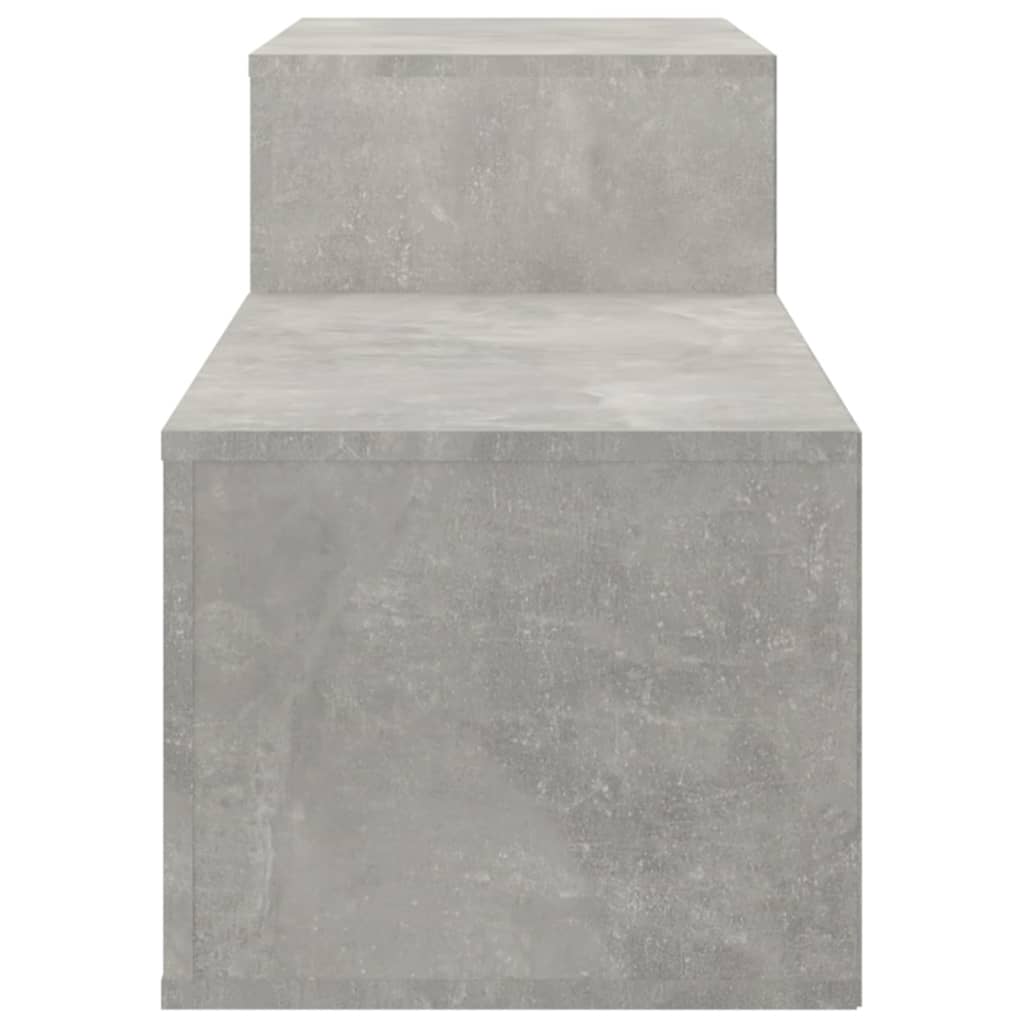 betonszürke szerelt fa cipőszekrény 150x35x45 cm