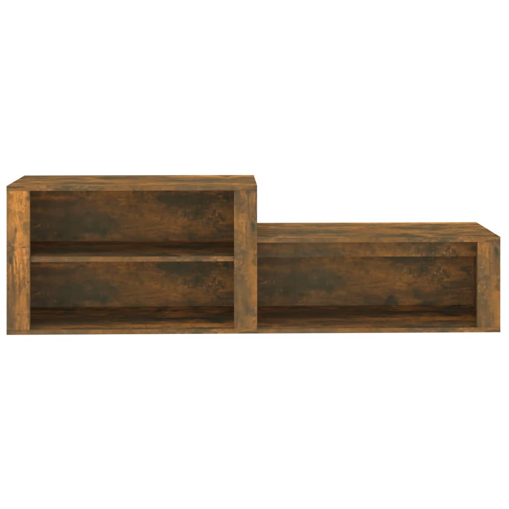 füstös tölgy színű szerelt fa cipősszekrény 150x35x45 cm