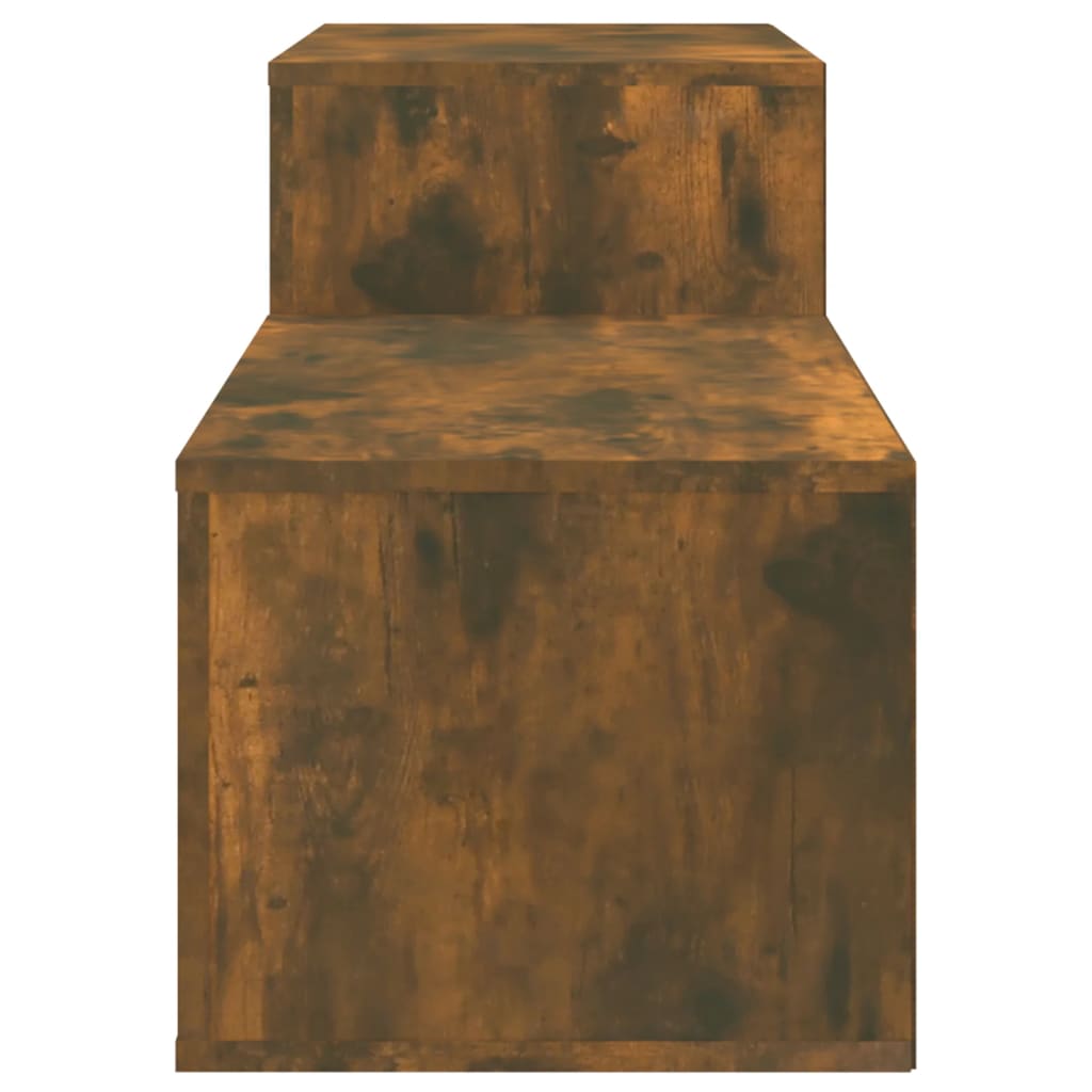 füstös tölgy színű szerelt fa cipősszekrény 150x35x45 cm