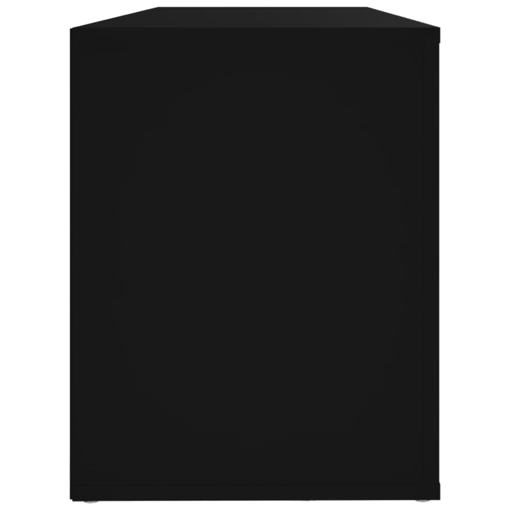 fekete szerelt fa cipősszekrény 100x35x45 cm