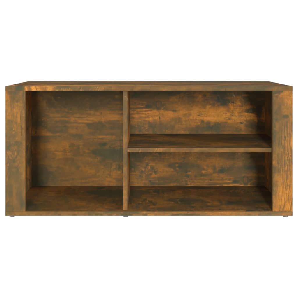füstös tölgy színű szerelt fa cipősszekrény 100 x 35 x 45 cm