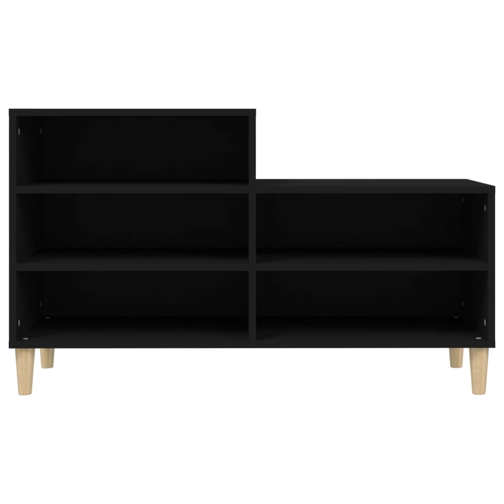 fekete szerelt fa cipősszekrény 102x36x60 cm