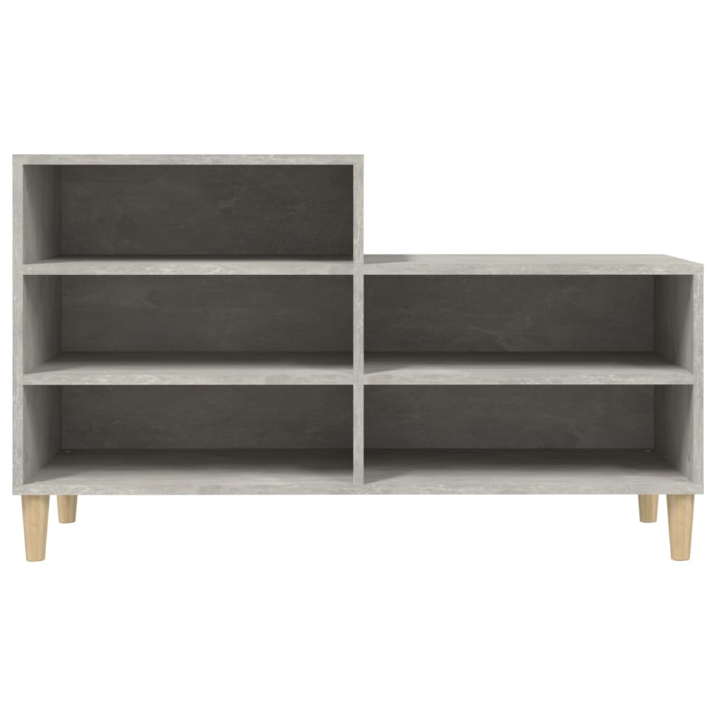 betonszürke szerelt fa cipőszekrény 102x36x60 cm