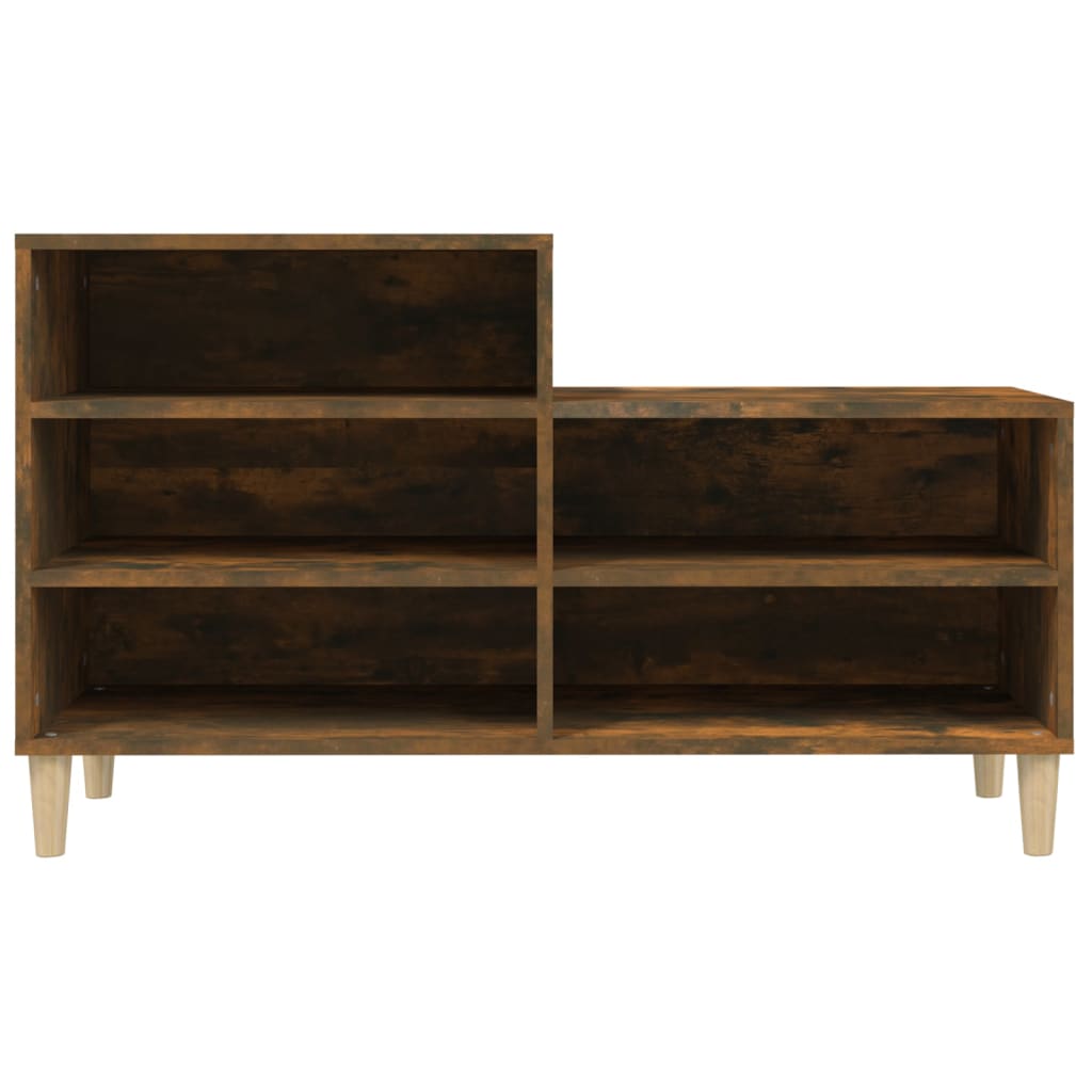 füstös tölgy színű szerelt fa cipősszekrény 102 x 36 x 60 cm