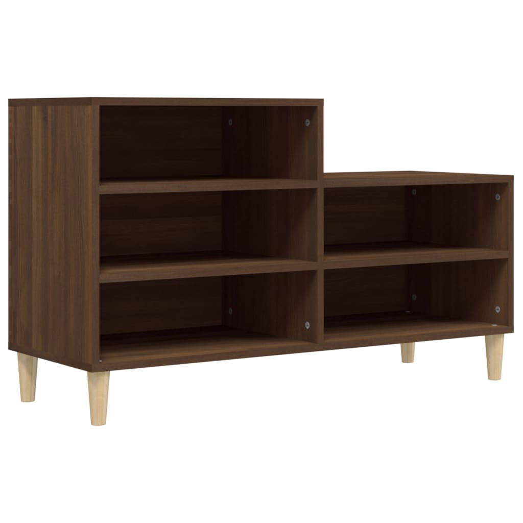 barna tölgyszínű szerelt fa cipősszekrény 102x36x60 cm