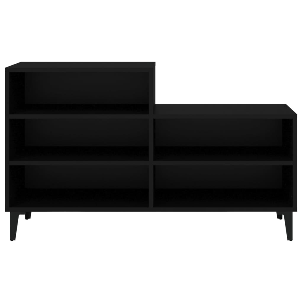 fekete szerelt fa cipősszekrény 102x36x60 cm