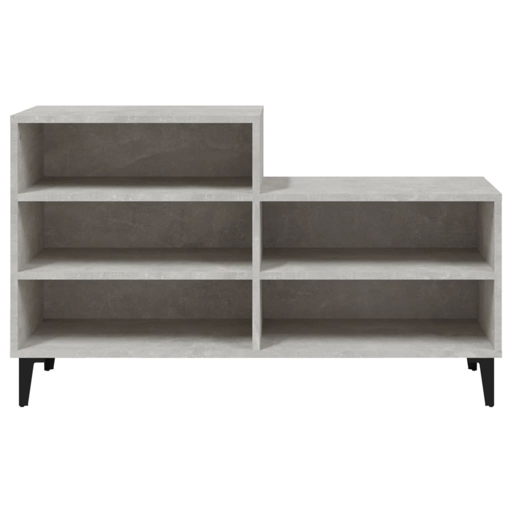 betonszürke szerelt fa cipőszekrény 102x36x60 cm
