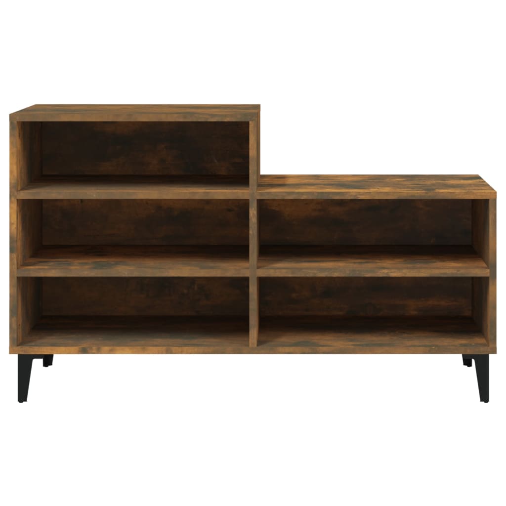 füstös tölgy színű szerelt fa cipősszekrény 102 x 36 x 60 cm