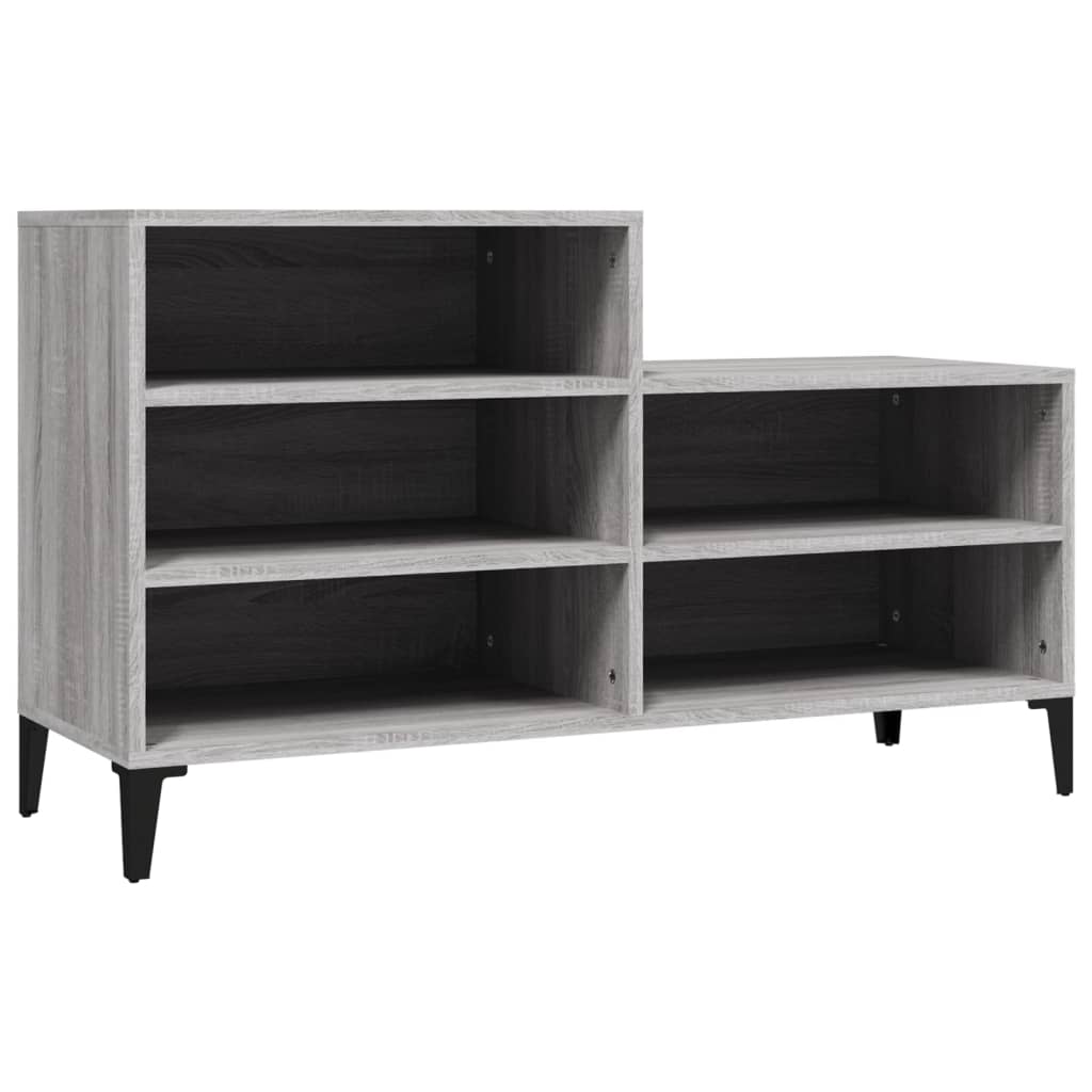 szürke sonoma színű szerelt fa cipősszekrény 102x36x60 cm
