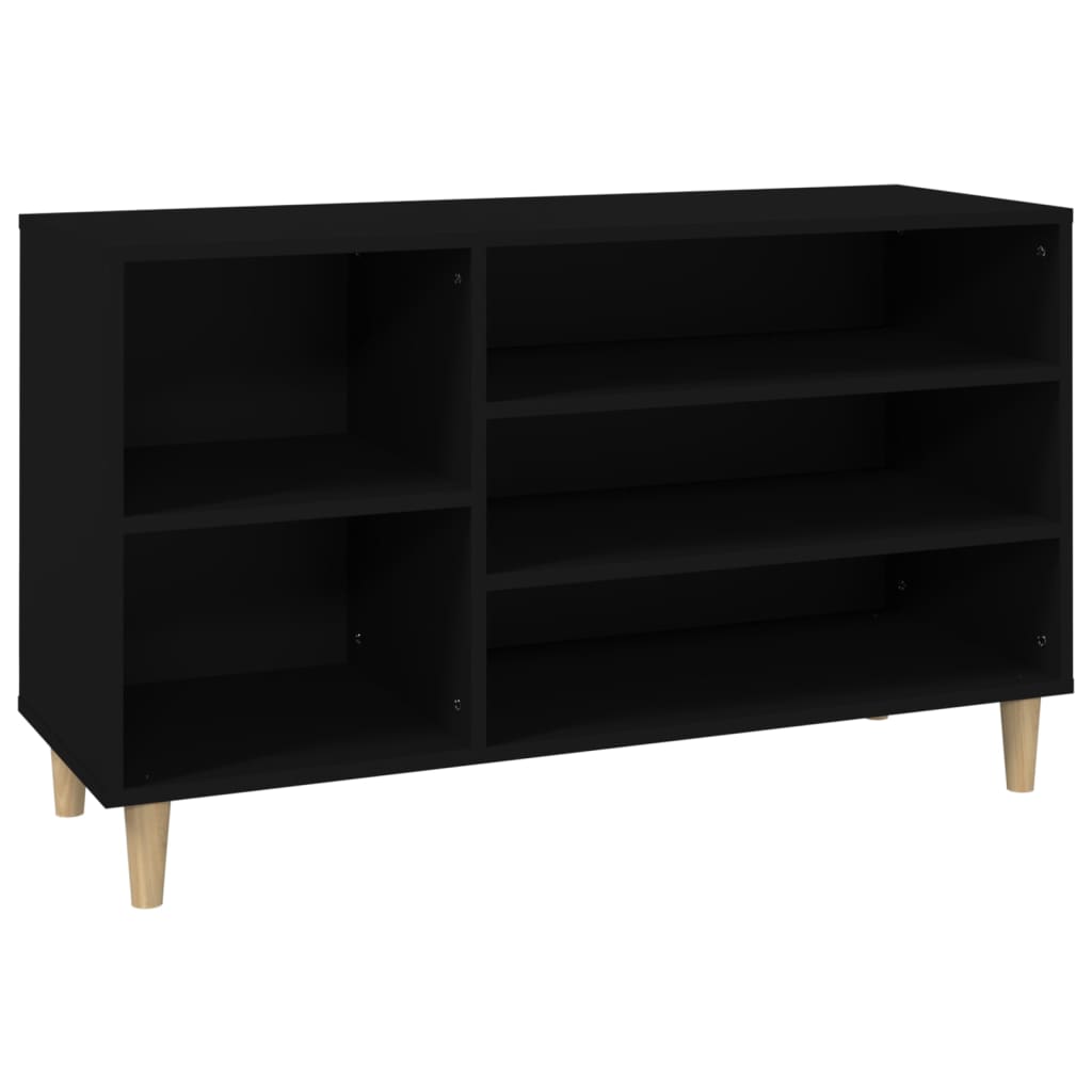 fekete szerelt fa cipősszekrény 102x36x60 cm