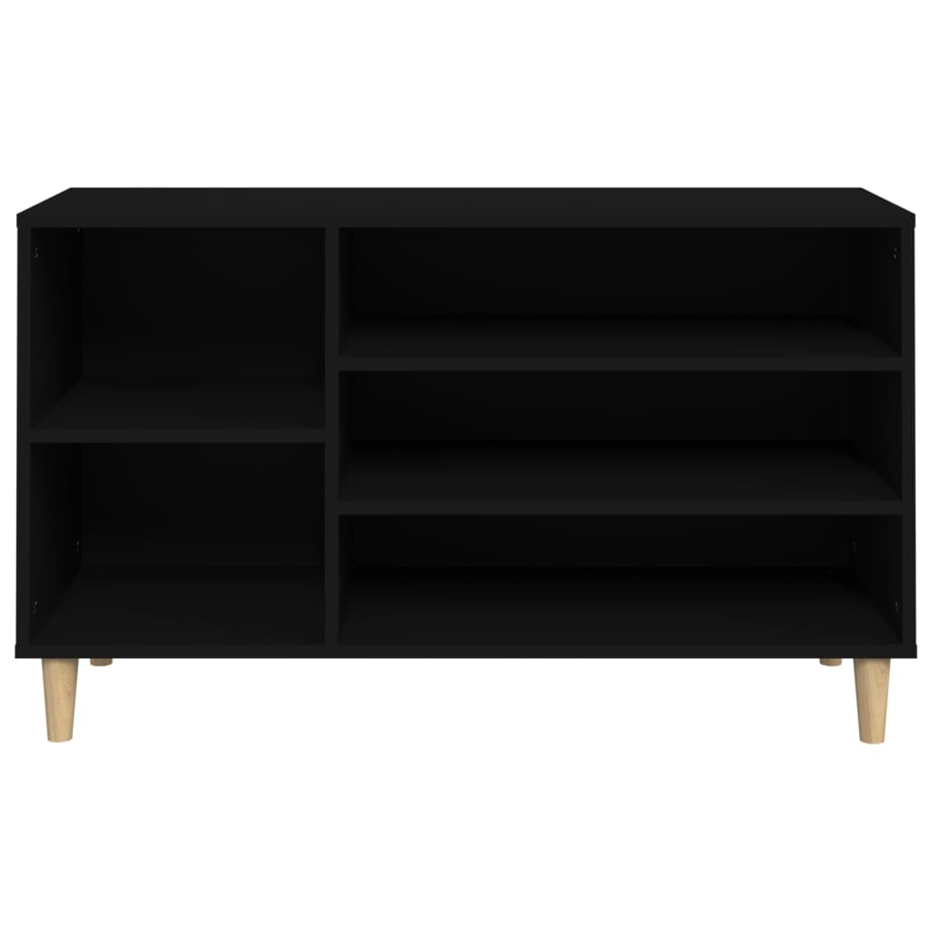fekete szerelt fa cipősszekrény 102x36x60 cm