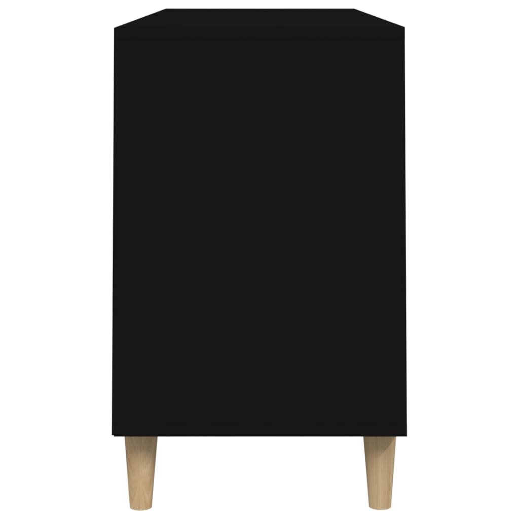 fekete szerelt fa cipősszekrény 102x36x60 cm