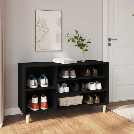 fekete szerelt fa cipősszekrény 102x36x60 cm