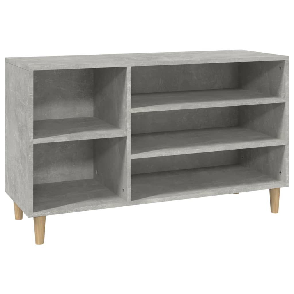 betonszürke szerelt fa cipőszekrény 102x36x60 cm