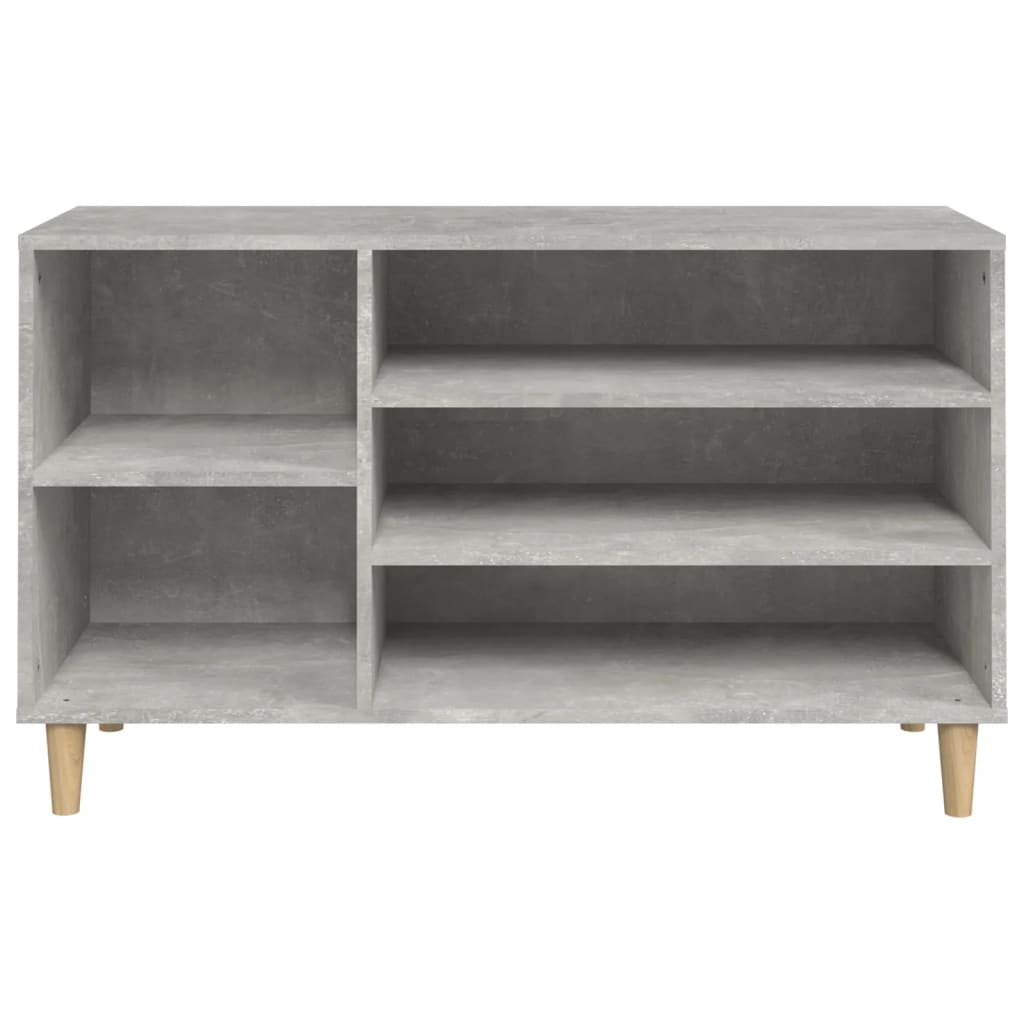 betonszürke szerelt fa cipőszekrény 102x36x60 cm