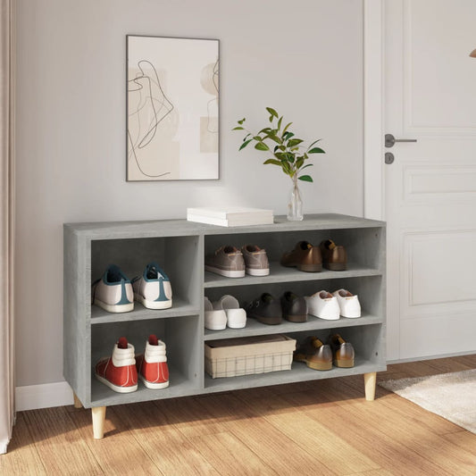 betonszürke szerelt fa cipőszekrény 102x36x60 cm