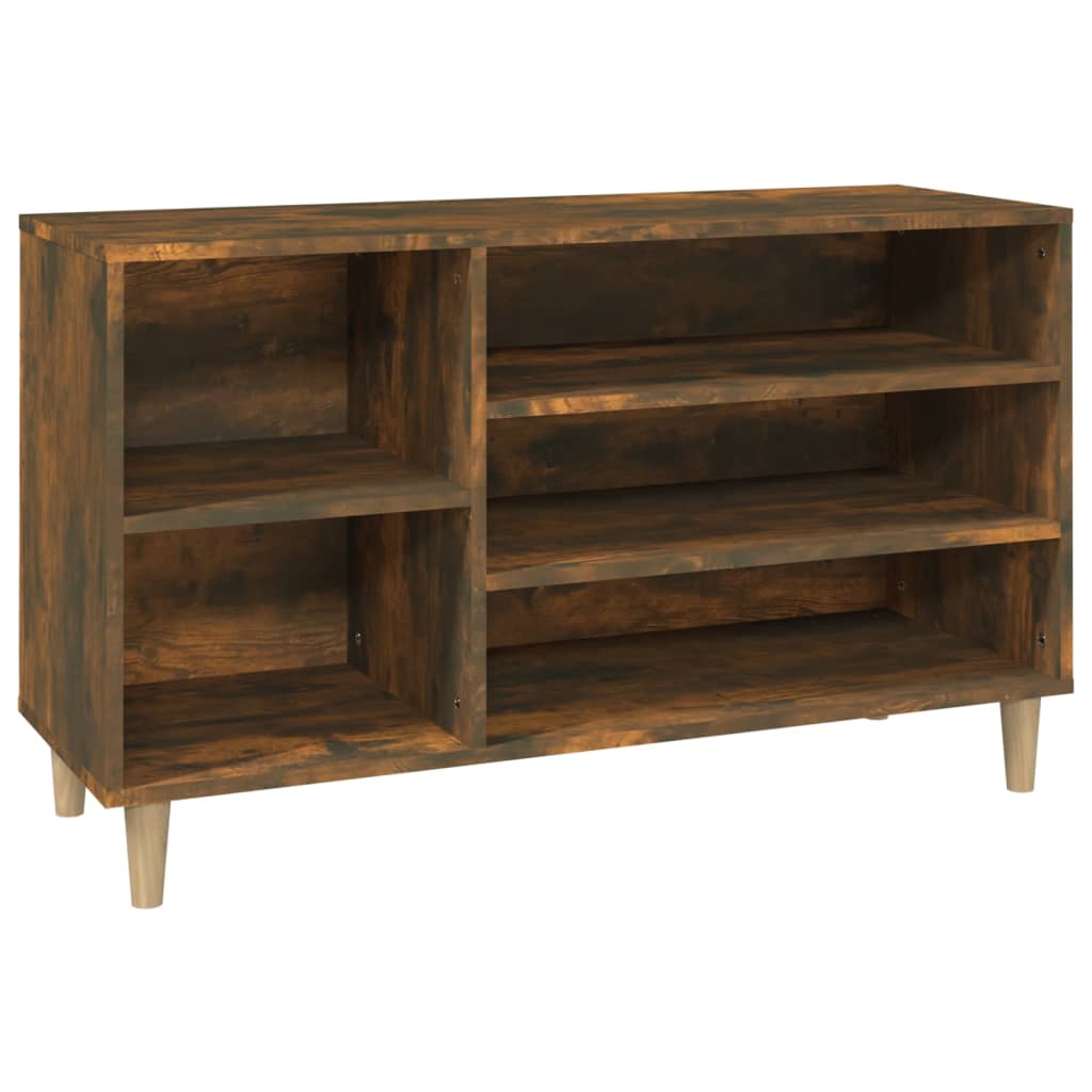 füstös tölgy színű szerelt fa cipősszekrény 102 x 36 x 60 cm