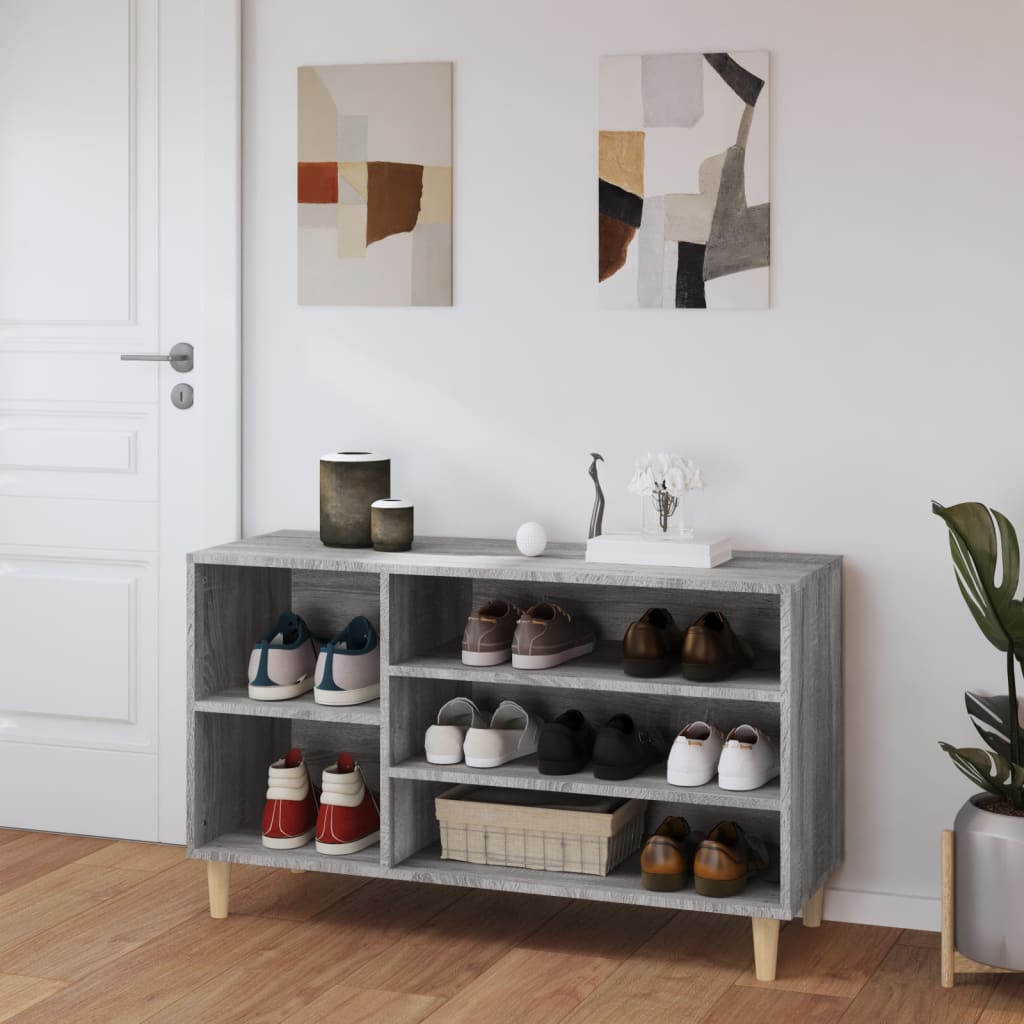 szürke sonoma színű szerelt fa cipősszekrény 102x36x60 cm