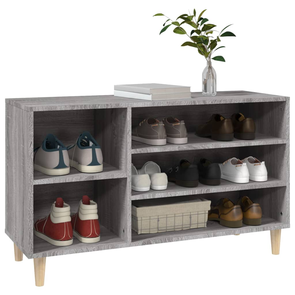 szürke sonoma színű szerelt fa cipősszekrény 102x36x60 cm