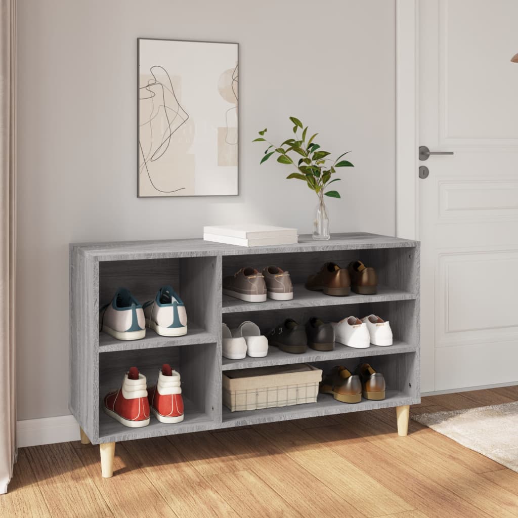szürke sonoma színű szerelt fa cipősszekrény 102x36x60 cm