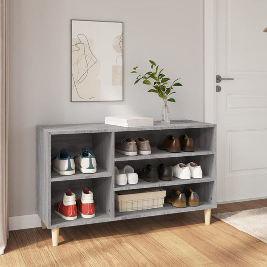 szürke sonoma színű szerelt fa cipősszekrény 102x36x60 cm