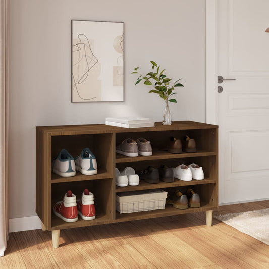 barna tölgyszínű szerelt fa cipősszekrény 102x36x60 cm