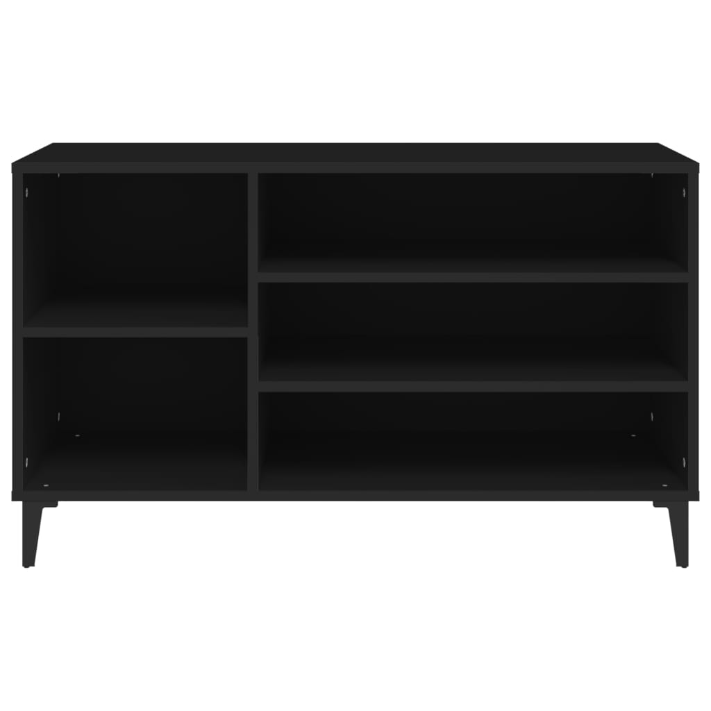fekete szerelt fa cipősszekrény 102x36x60 cm
