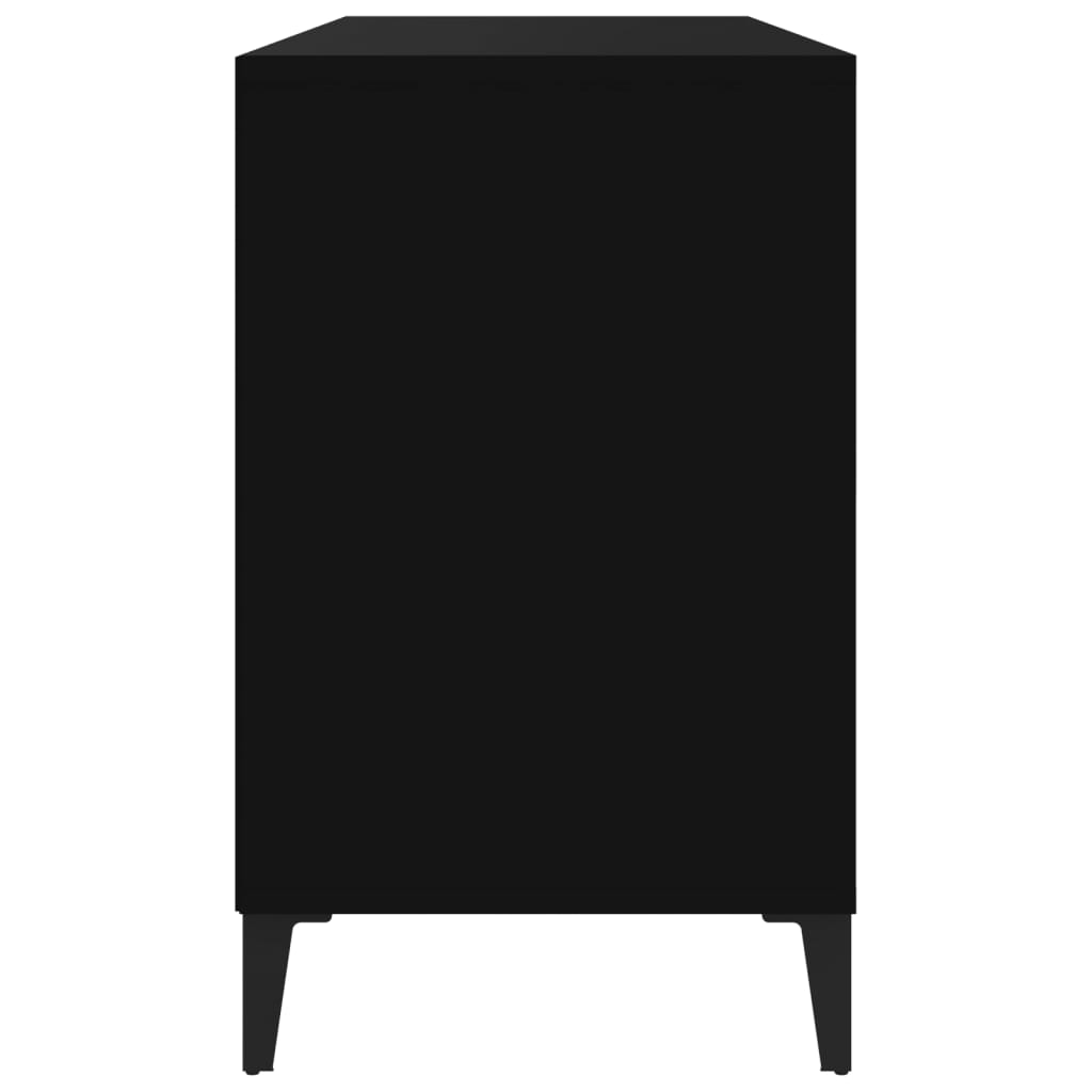 fekete szerelt fa cipősszekrény 102x36x60 cm