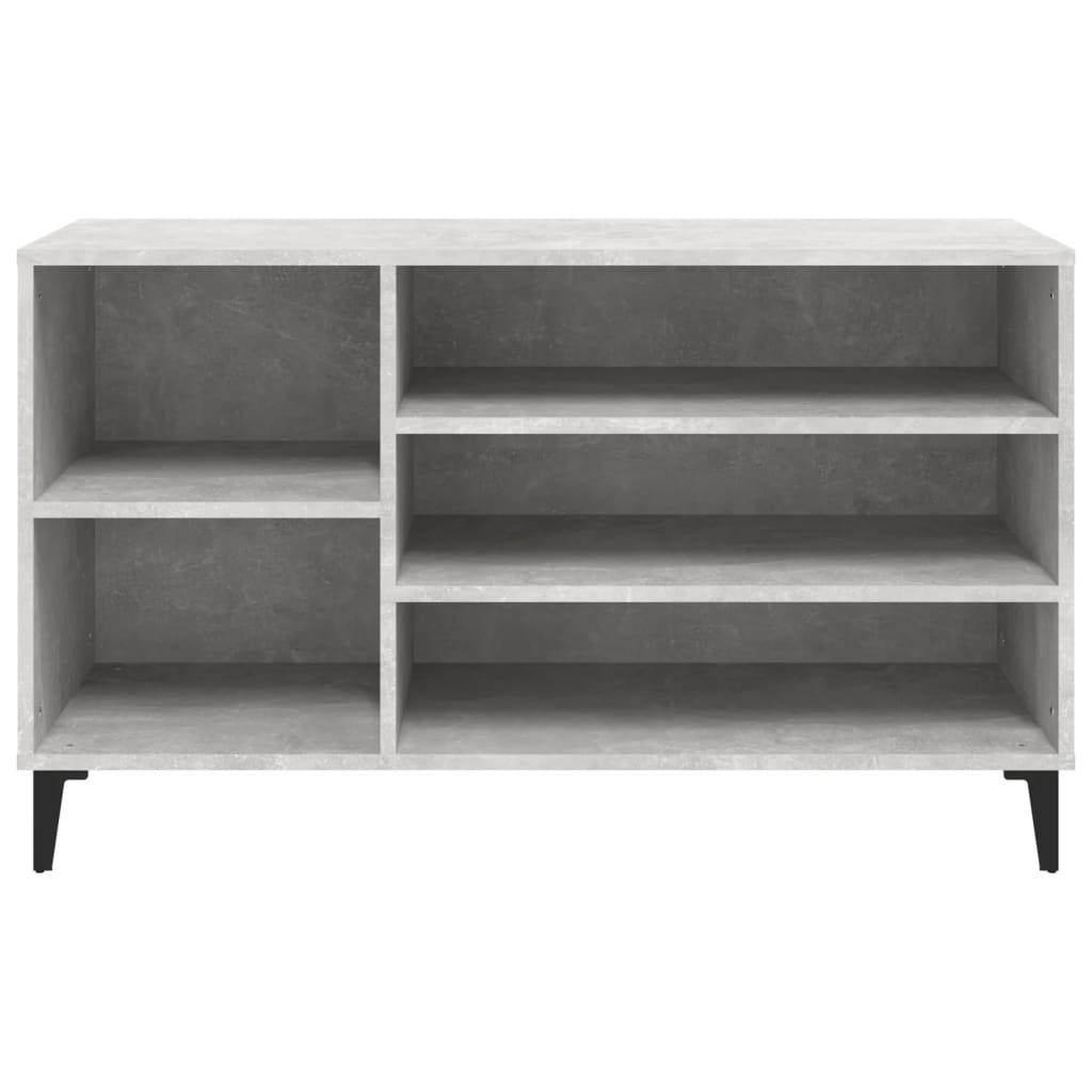 betonszürke szerelt fa cipőszekrény 102x36x60 cm
